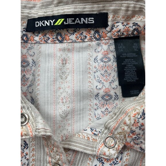 DKNY Y2K Western Button Down Shirt Womens XL Coastal Cowgirl - Picture 6 of 10